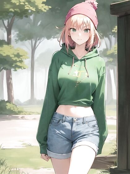 Freckled Beauty in Green Clothing and Oversized Hoodie Takes Hentai Pleasure to New Heights
