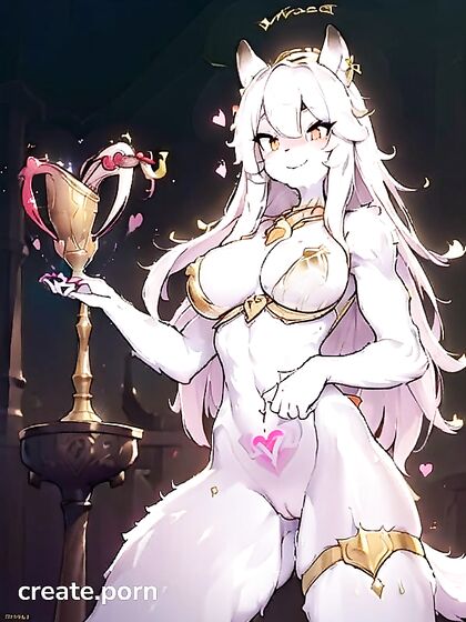 White-Haired Girl 18+ with Plump Venus Mound in Seductive Hentai AI Image