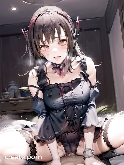 Masturbating in a Black Skirt and White Panties Leads to Intense Squirts and CreamPie Hentai AI Image