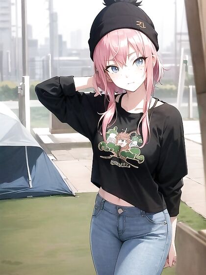 Freckled Beauty in GREEN CLOTHING Wears EXTRA LARGE HOODIE for HOT Hentai AI Image