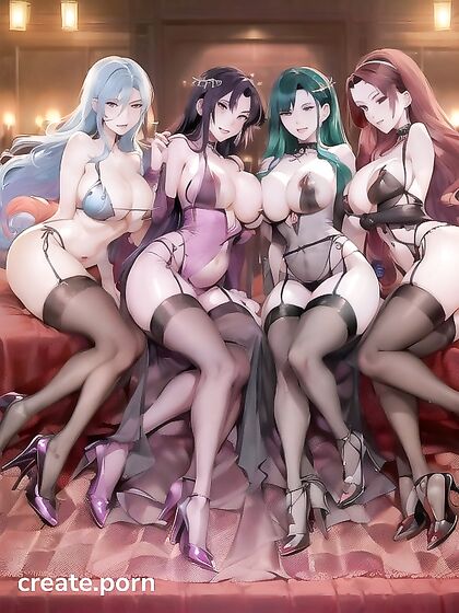 Hex Girl 18+s Entangled in Seductive Hentai AI Image