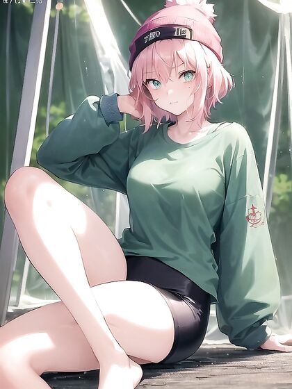 Freckled Girl 18+ in Green Clothing and Oversized Hoodie Exploring Hentai Pleasures