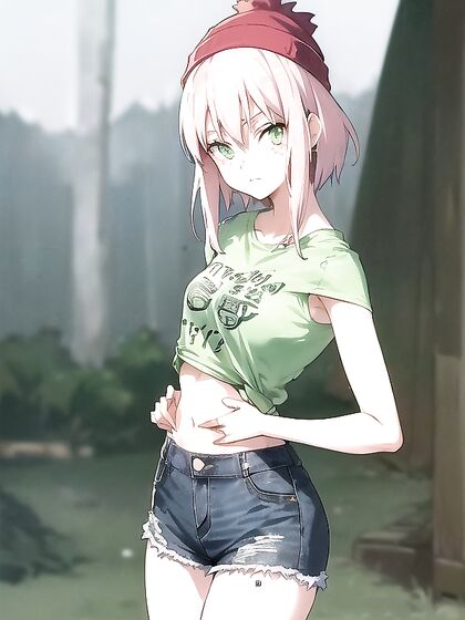 Freckled Beauty in Oversized Green Hoodie Exploring Erotic hentai Adventures