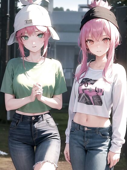 Freckled Babe in Green Clothes and XL Hoodie Hottest Hentai AI Image