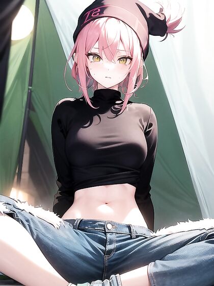 Freckled Beauty in Green Clothing Enjoys Busty Hentai AI Image