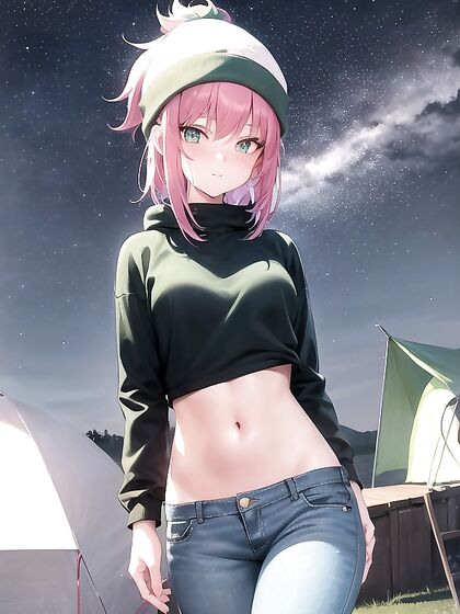 Freckled Goddess in Green Clothing and Oversized Hoodie -Hentai Pleasure Unleashed