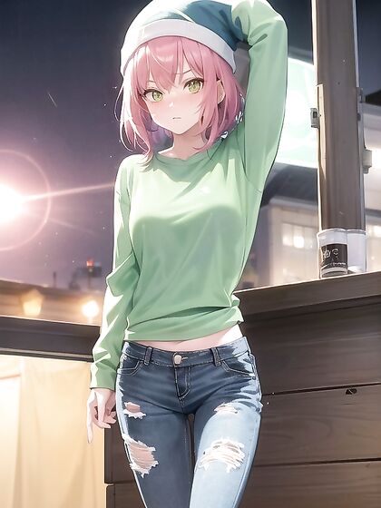 Freckled Girl 18+ in Green Clothes Wears XL Hoodie for Naughty Hentai Fun