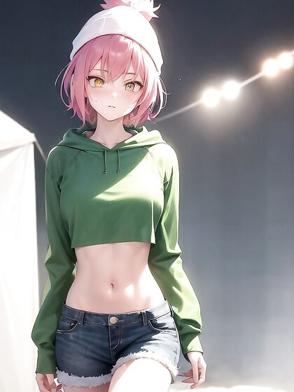 Freckled Beauty in Oversized Hoodie and Green Outfit Takes Hentai Pleasure to New Heights