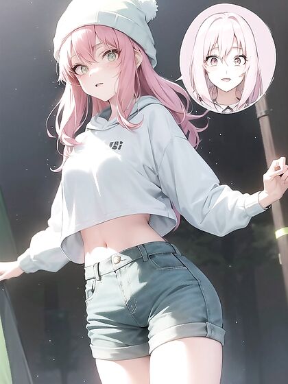 Freckled Beauty in Extra Large Green Hoodie for Steamy Hentai AI Image