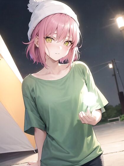 Freckled Girl 18+ in Oversized Hoodie and Green Outfit Seduces in hentHentai AI Image
