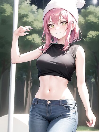 Freckled Beauty in Green Hoodie Seduces in steamy Hentai AI Image