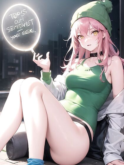 Freckled Beauty in Oversized Green Hoodie Seduces in hentai Fantasies