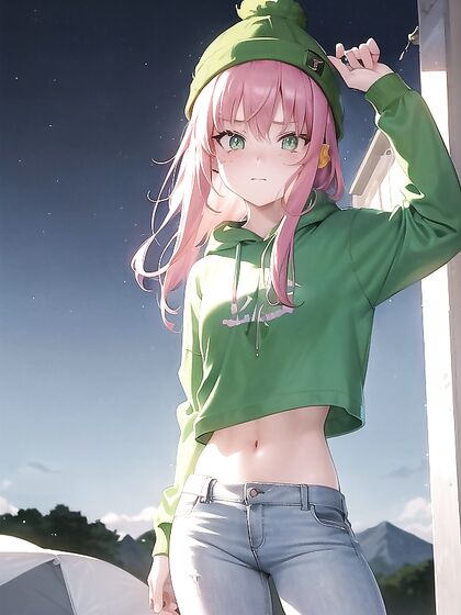 Freckled Beauty in Green Hoodie Takes On Extra-large Pleasure in Anime hentai