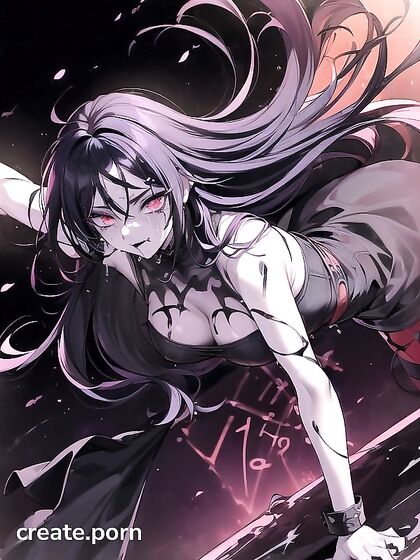 Goth Chick Gets Bukaked with Messy Hair in Wild Hentai AI Image