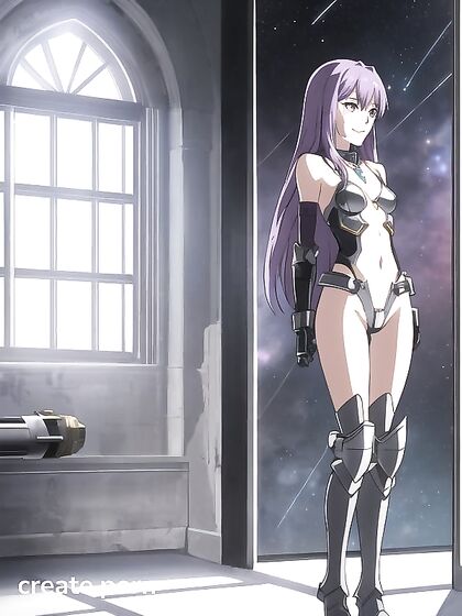 Cute Girl 18+ Stands Tall in VibrantPurple hentai Pleasure Session