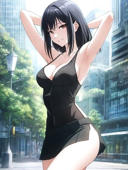 Teen 18+ with Pastel Hair Raises Her Hands for Sexy Hentai Pleasure