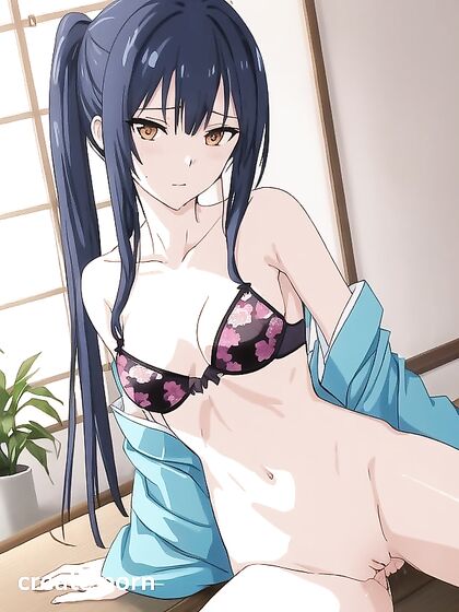 Wet Kimono Masturbation Fantasy in Seductive Hentai AI Image