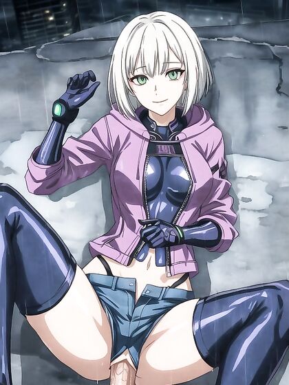 Seductive Latex Outfit and Stockings in Mind-Blowing Hentai AI Image