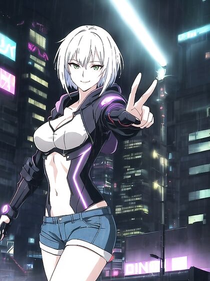 Sexy Model Wears Hoodie and Jacket for Steamy Hentai AI Image