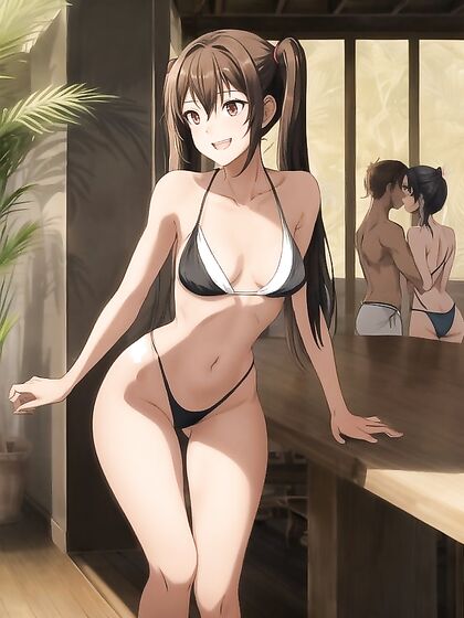 Skinny Happy Girl 18+ with Black Hair Enjoying Intense Hentai Pleasure
