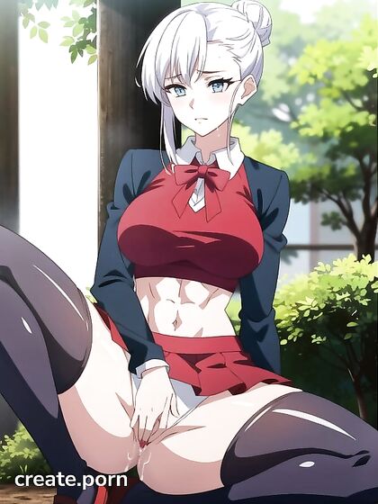 Muscular Teacher with Large Breasts Takes Control in Seductive Hentai AI Image