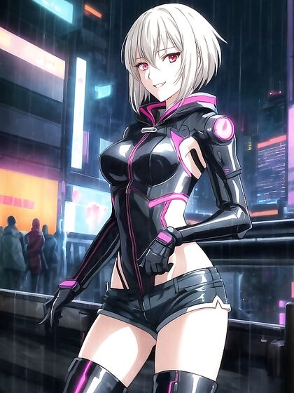 White Stockings and Latex Gloves Heat up steamy Hentai AI Image