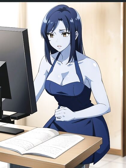 Mind-Blowing Blue-Skinned Hentai AI Image in AI Porn