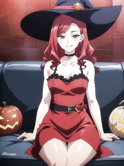 Witch in Seductive Dress Laid Out for Intense Hentai Pleasure