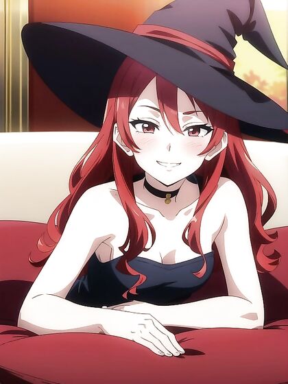 Red-Haired Cutie with Small Breasts Gets Wild on the Couch in Hentai AI Image