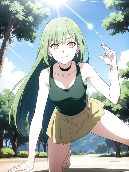Green Skirted Goddess Seduces in an Oasis Hentai Fantasy