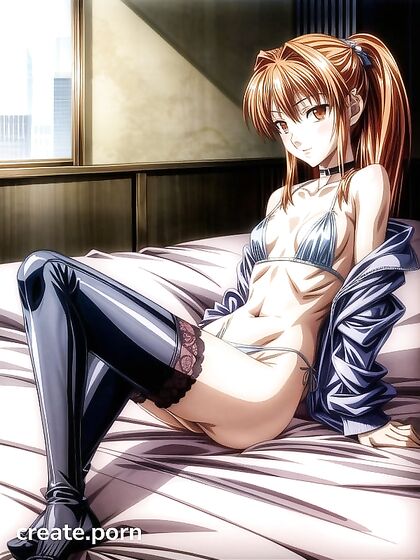 Choker and Hoodie Clad Cutie in Seductive Hentai AI Image