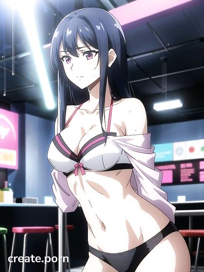Stripped Down at the Club - Blouse in Erotic Hentai AI Image