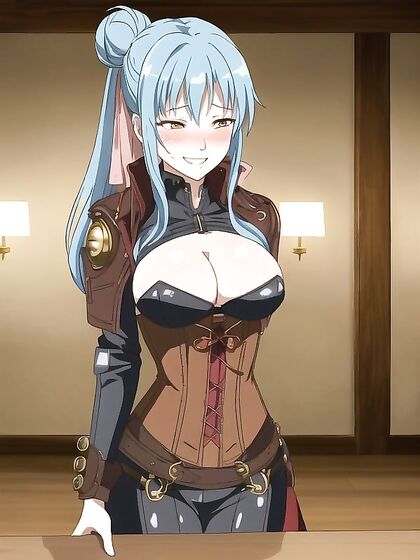 Mischievous Mistress with Hair Bun Dominates in Seductive Hentai AI Image