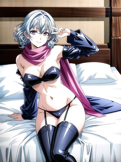 Curvy Blue-Haired Model seduces in Steamy Hentai AI Image