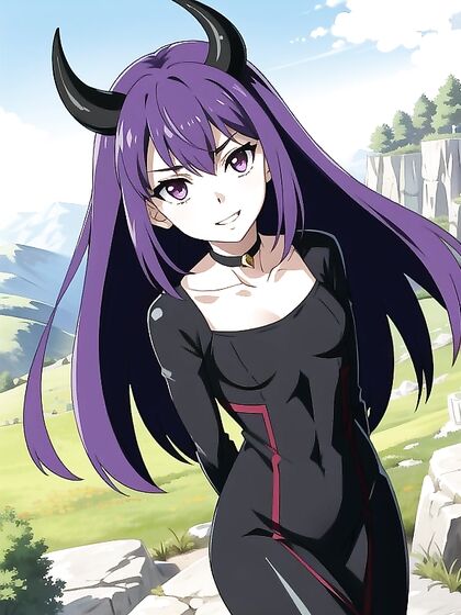 Skinny Small-Breasted Demon Seduces in Steamy Hentai AI Image