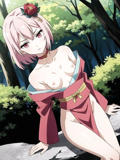 Light Brown Skinned Beauty with Small Breasts Choked for Intense Hentai Pleasure