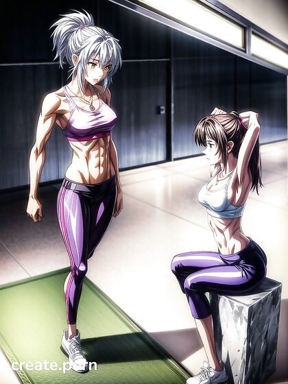 Wearing Headphones and a Sport Bra, She Flexes During Intense Yoga Sex Sessions