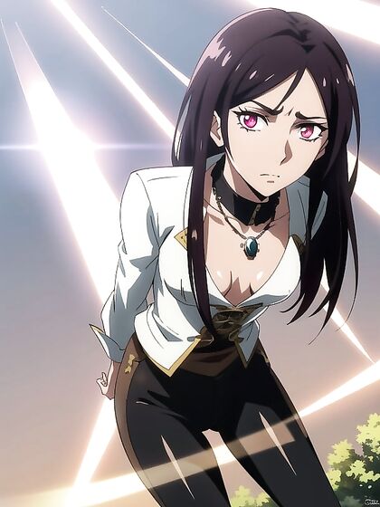 Busty White Chick Standing Tall in Seductive Hentai AI Image