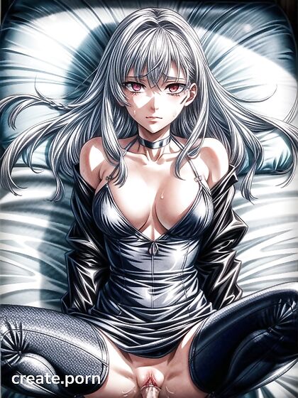 Girl 18+ with Small Breasts Struggles in Pullover Hentai AI Image