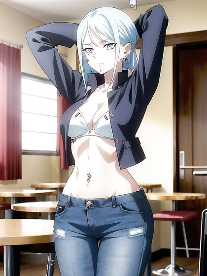 Rounded Ass and Breasts with Arms Raised in Steamy Hentai AI Image
