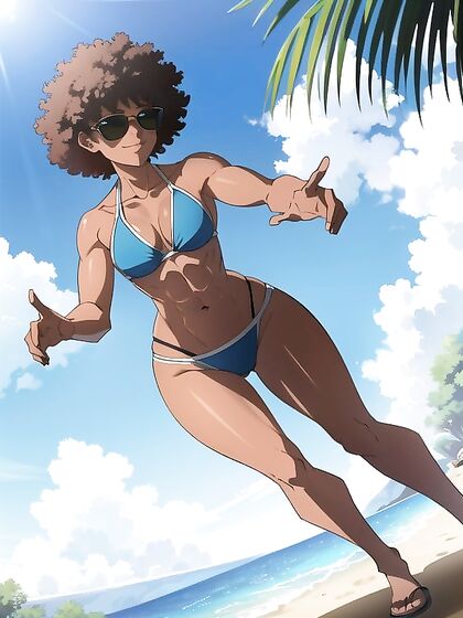 Big-Assed Afro Beauty Enjoys Ecstatic Hentai Pleasure