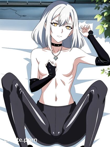 White Girl 18+ Goes Topless on the Bus for Steamy Hentai AI Image
