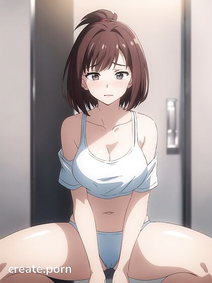 Changing Room Cleavage Captures in Seductive Hentai AI Image
