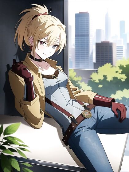 Blonde Firefighter in Leather costume Gets Wild in Hentai AI Image