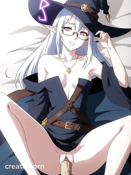 Cosplay Witch Serves Steamy Pleasure in Café Hentai AI Image