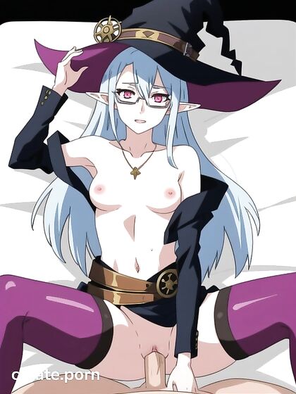 Two People Wearing Glasses with Glowing Eyes in Intense Hentai AI Image