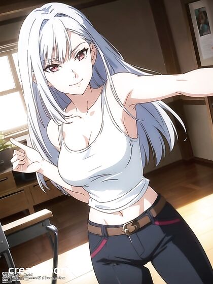 Teen 18+ Dancer Seduces with Off-Shoulder Elegance in Steaming Hentai AI Image