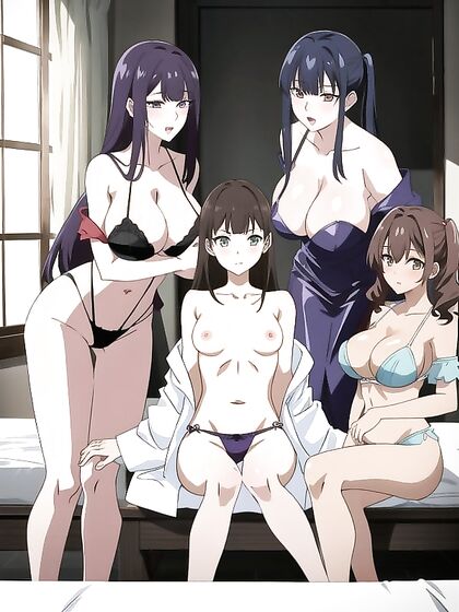 Sensual Suspenders and Rounded Ass in Seductive Hentai AI Image