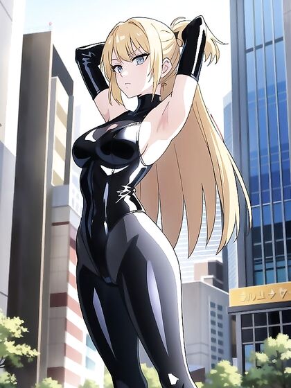 Rounded Breasts and Leggings in a Seductive Latex Suit Hentai Fantasy