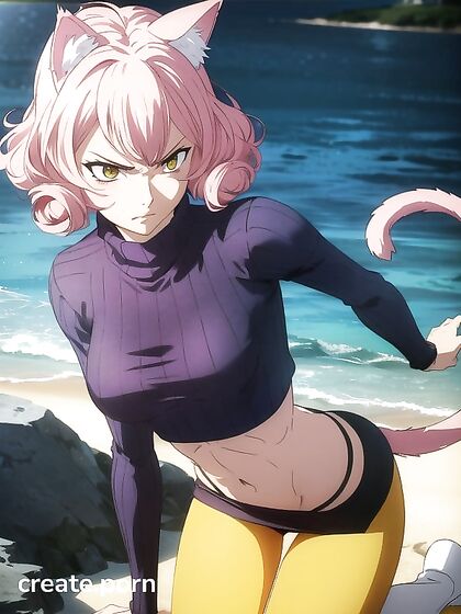 Curvy Pink-Haired Beauty in Seductive Hentai AI Image